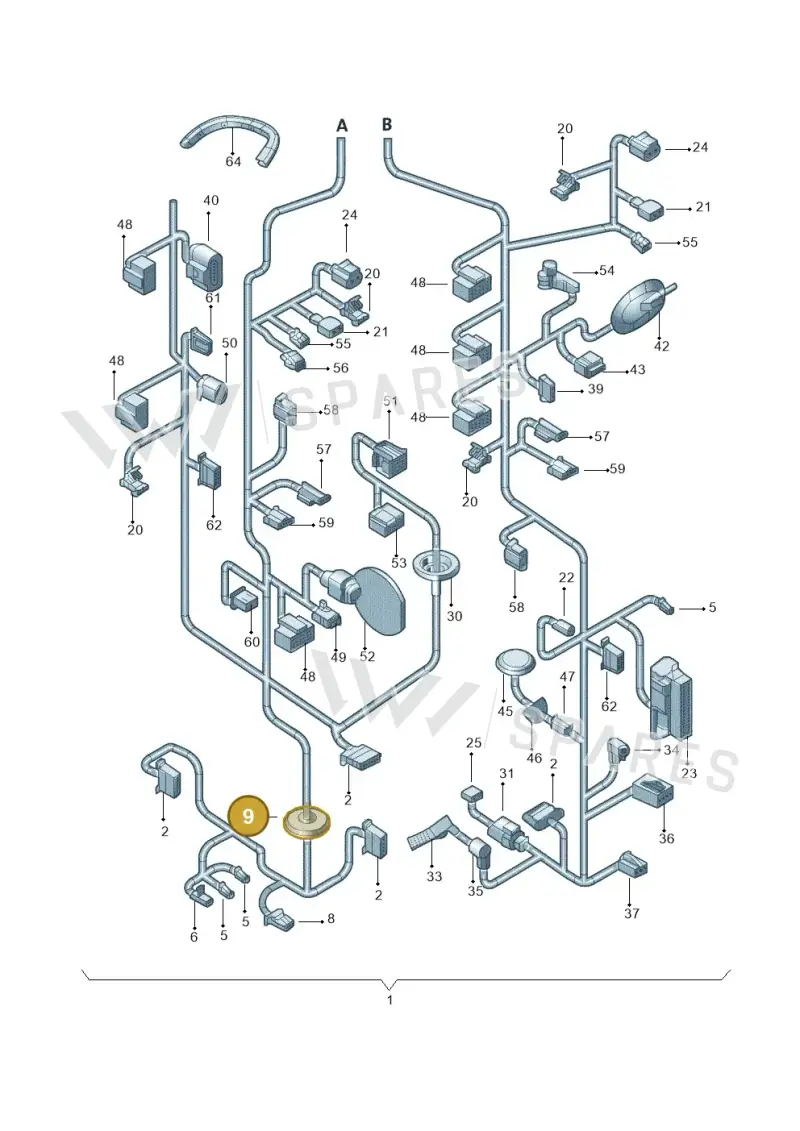 3A0971913A — Volkswagen Jetta 1.4 (2013-2015) diagram 692971840, position 9