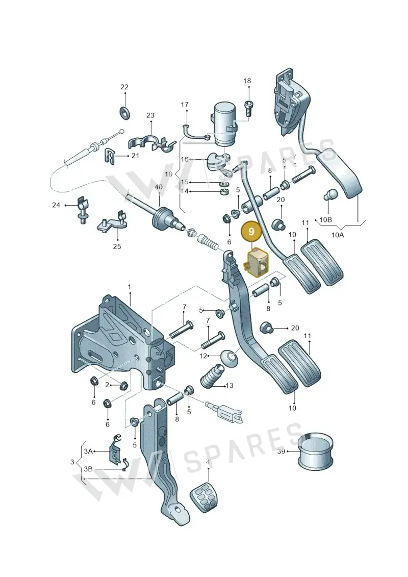 3A1721871 — Volkswagen New Beetle Cabrio.     06> (2005-) diagram 194721600, position 9