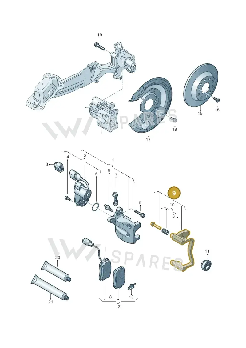 3AA615425B — Volkswagen Tiguan 4Motion (2011-2018) diagram 689615500, position 9