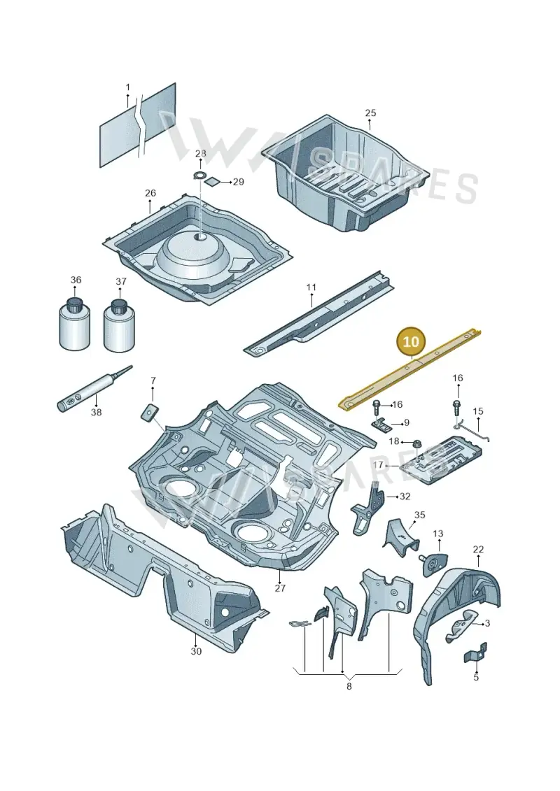 3AA803401A — Volkswagen Passat CC (2011-2016) diagram 460803500, position 10