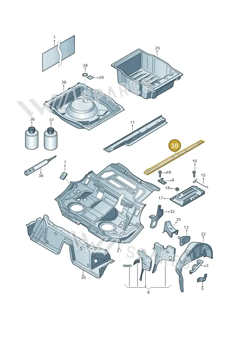 3AA803401B — Volkswagen Passat saloon (2010-2015) diagram 460803500, position 10