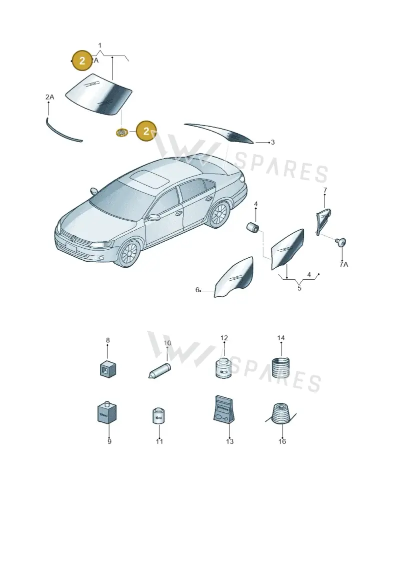 3AA845543B — Volkswagen Jetta 2.0 (2015-2015) diagram 692845000, position 2