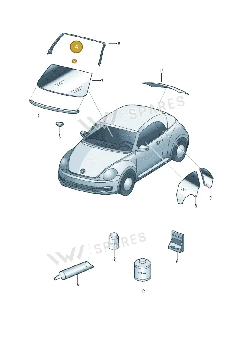 3AA845543B — Volkswagen Beetle Cabriolet (2016-2019) diagram 716845000, position 4