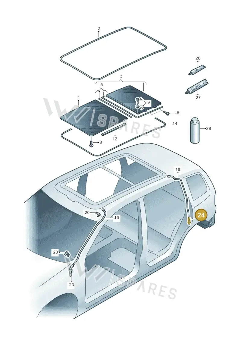 3AA877236 — Volkswagen Passat saloon (2010-2015) diagram 694877000, position 24