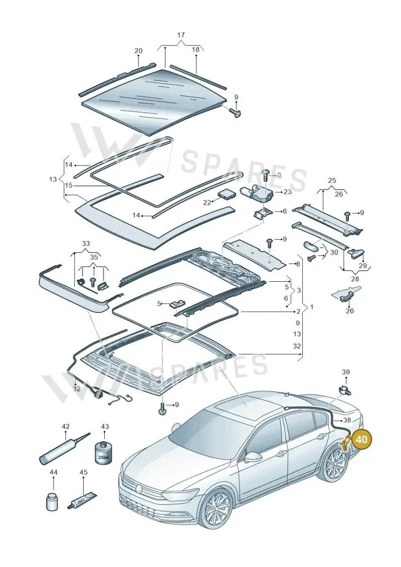 3AA877236 — Volkswagen Passat saloon (2014-2024) diagram 793877000, position 40