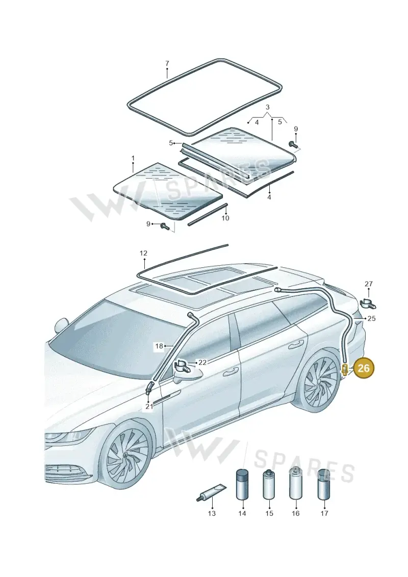 3AA877236 — Volkswagen Arteon (2017-2023) diagram 828877010, position 26