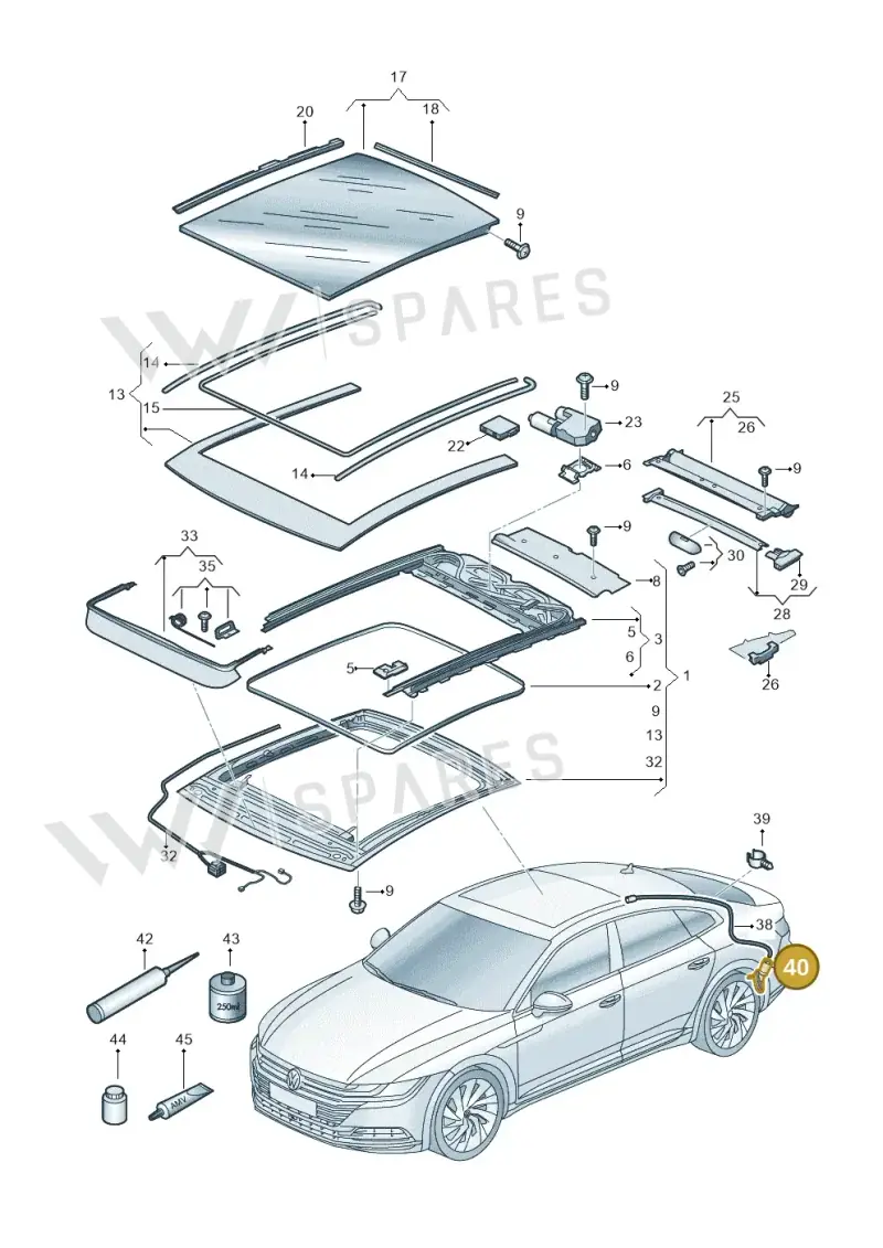 3AA877236 — Volkswagen Arteon (2017-2023) diagram 828877000, position 40