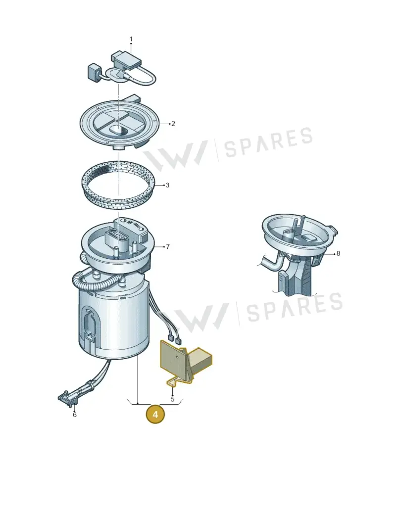 3AA919050M — Volkswagen Passat CC (2011-2016) diagram 460919300, position 4