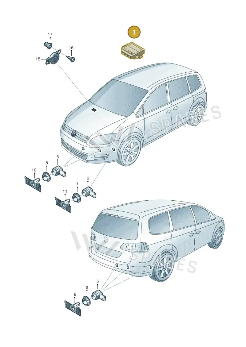 3AA919475N — Volkswagen Sharan Blue Motion (2010-2015) diagram 689919000, position 1