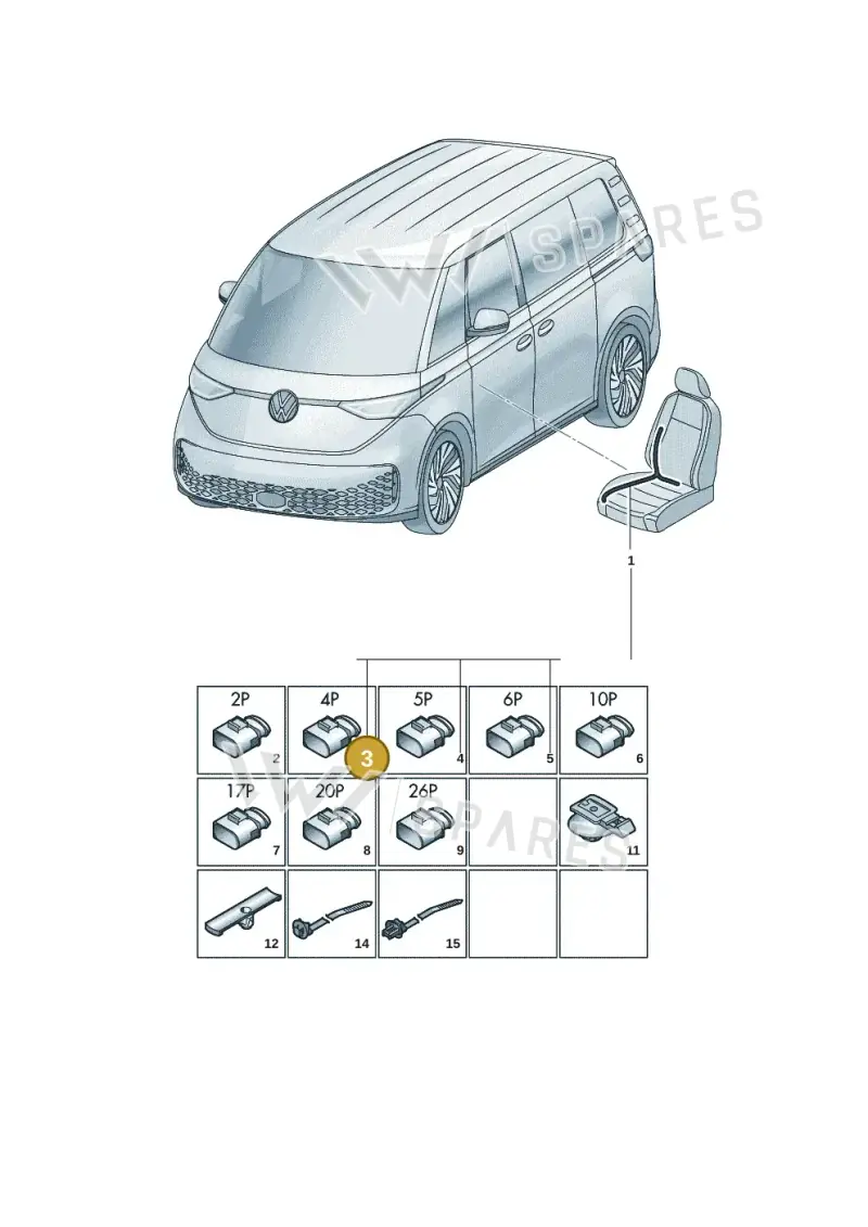 3AA972714 — Volkswagen ID.Buzz (2022-) diagram 15a972250, position 3