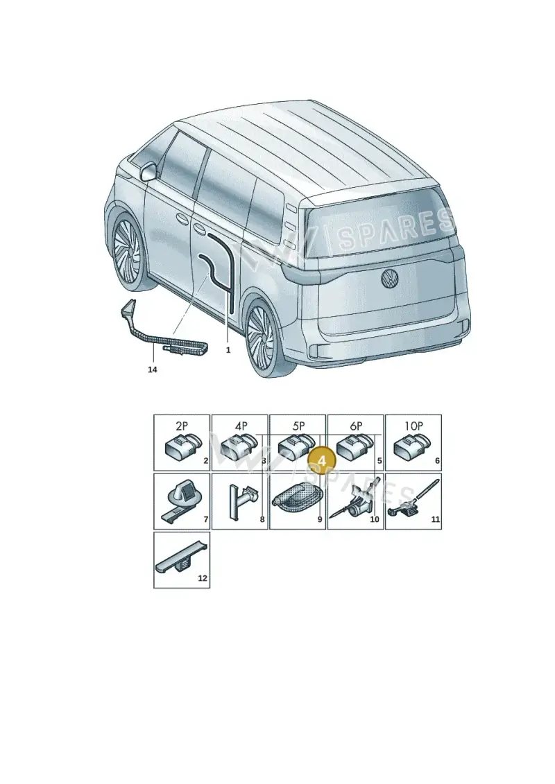 3AA973705 — Volkswagen ID.Buzz (2022-) diagram 15a972380, position 4