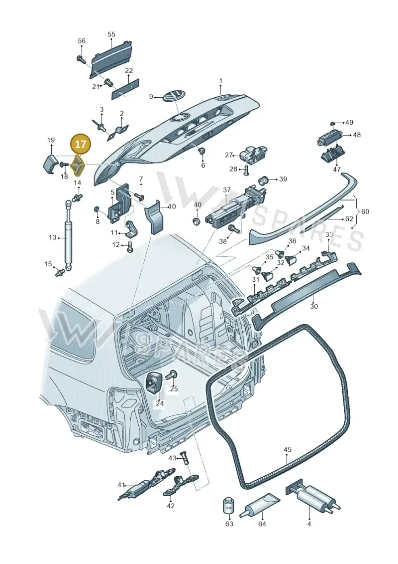 3AF827499 — Volkswagen Passat saloon (2010-2015) diagram 702827300, position 17