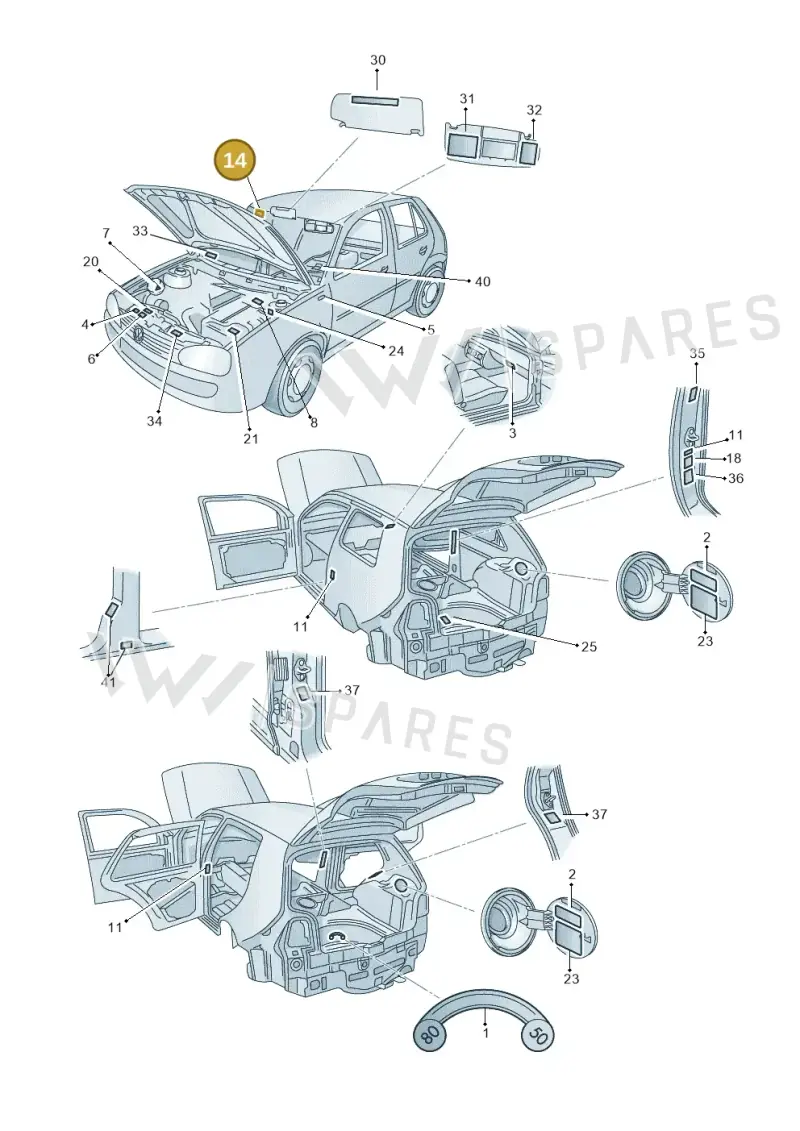 3B0010228G — Volkswagen POLO (2005-) diagram 203010000, position 14