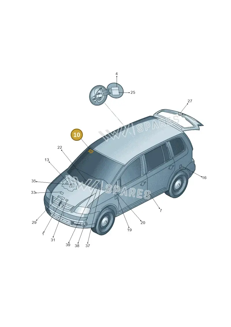 3B0010228K — Volkswagen TOURAN (2005-2006) diagram 409010000, position 10