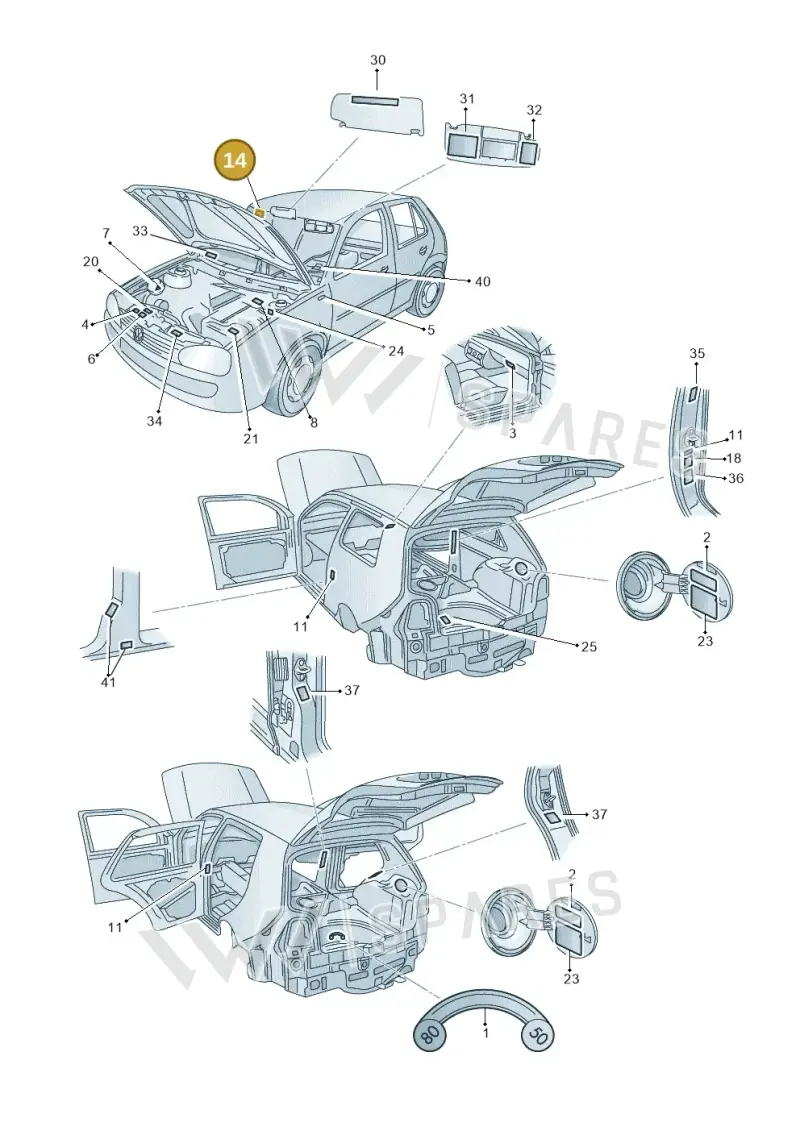 3B0010228M — Volkswagen POLO (2005-) diagram 203010000, position 14