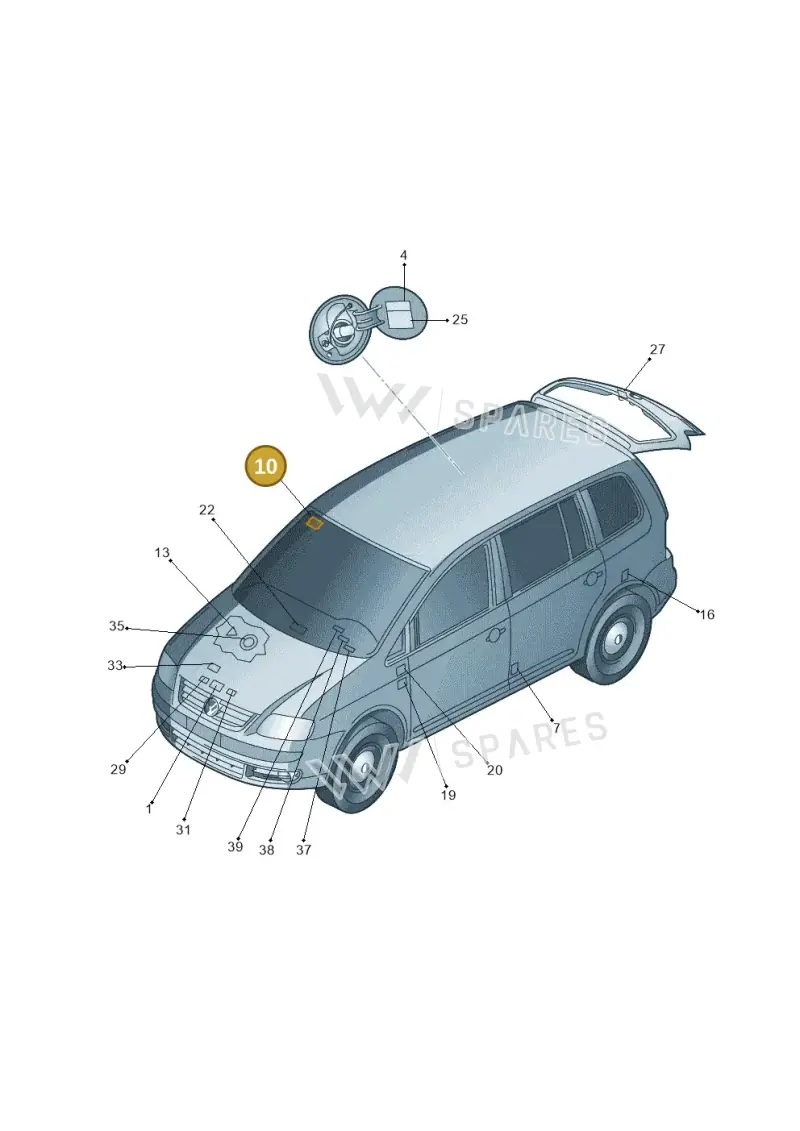 3B0010228M — Volkswagen TOURAN (2005-2006) diagram 409010000, position 10
