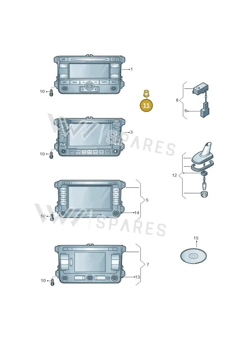 3B0035343 — Volkswagen Transp. caravelle (2011-2015) diagram 634035000, position 11