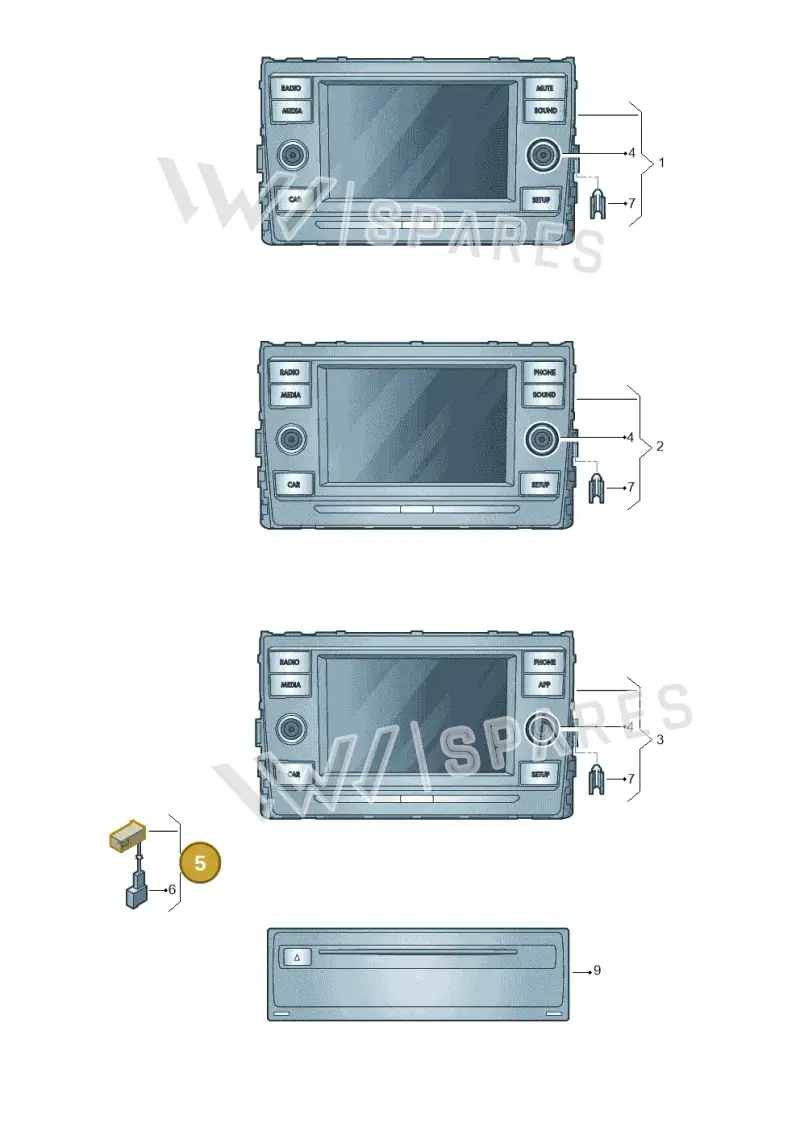 3B0035711B — Volkswagen T-Cross 1,0 (2018-2024) diagram 827035000, position 5