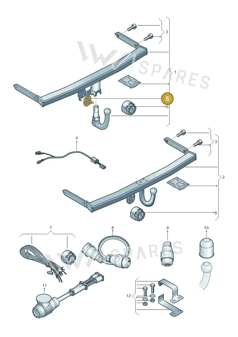 3B0092736W — Volkswagen Golf 2.0 (2016-2020) diagram 827071010, position 5