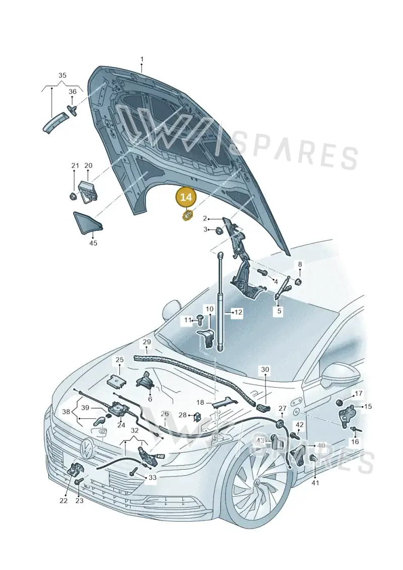 3B0823499E — Volkswagen Magotan 2.0 (2024-) diagram 828823000, position 14