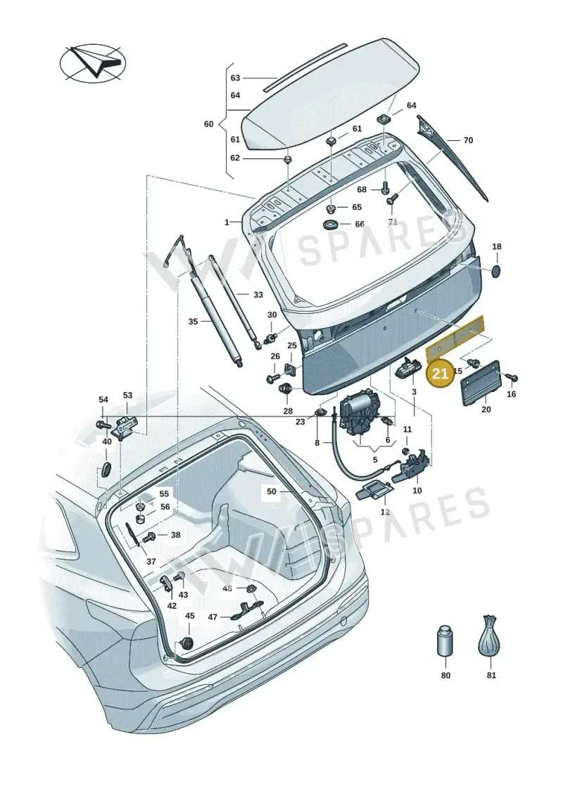 3B0827633C — Volkswagen Tiguan 2.0 (2023-) diagram 57x827000, position 21