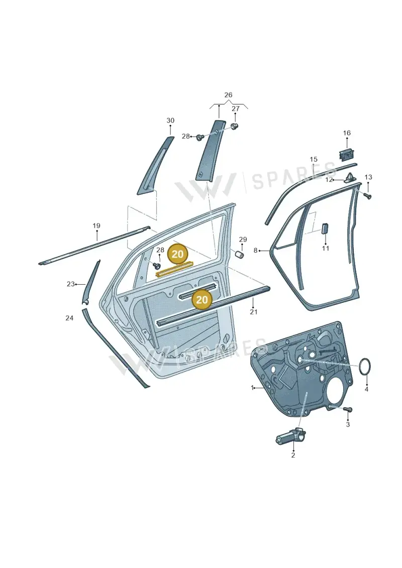 3B0831741 — Volkswagen Phaeton 4motion (2010-2016) diagram 258839600, position 20