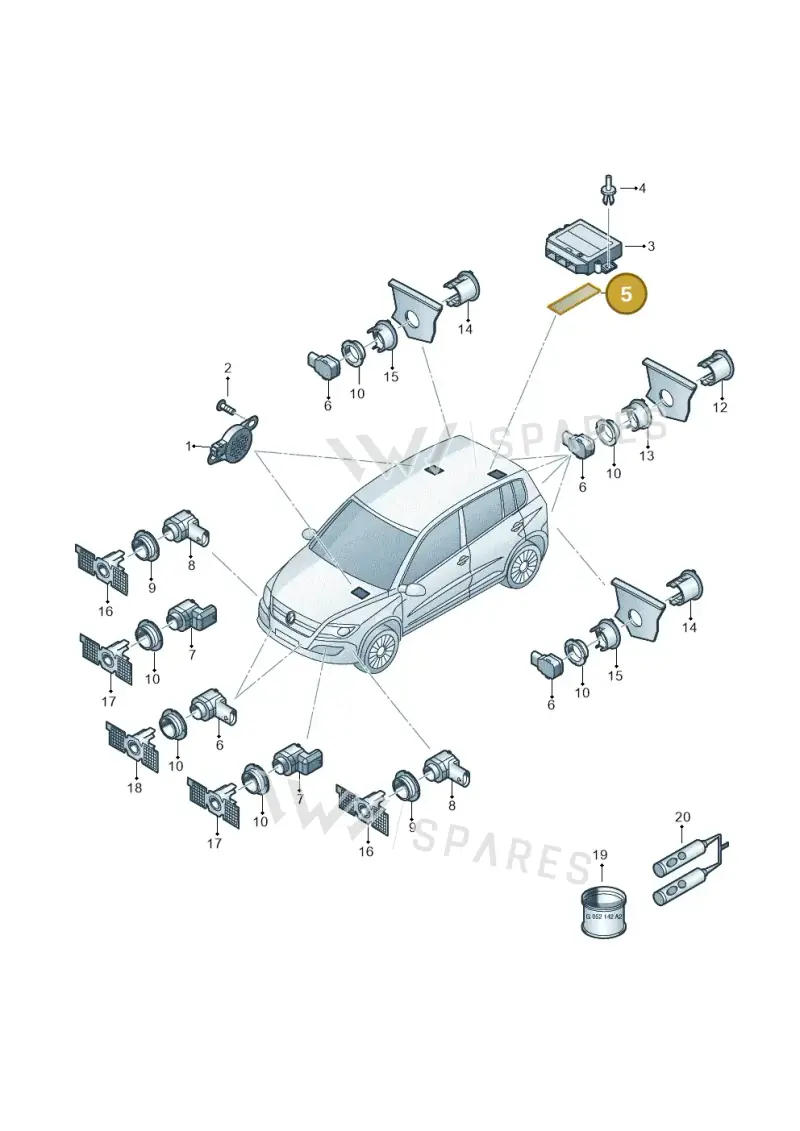 3B0831741 — Volkswagen Tiguan 4Motion (2011-2018) diagram 719919000, position 5