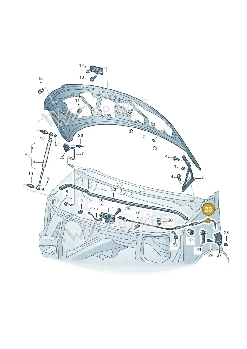 3B0837861A — Volkswagen Transp. caravelle (2011-2015) diagram 410823100, position 23