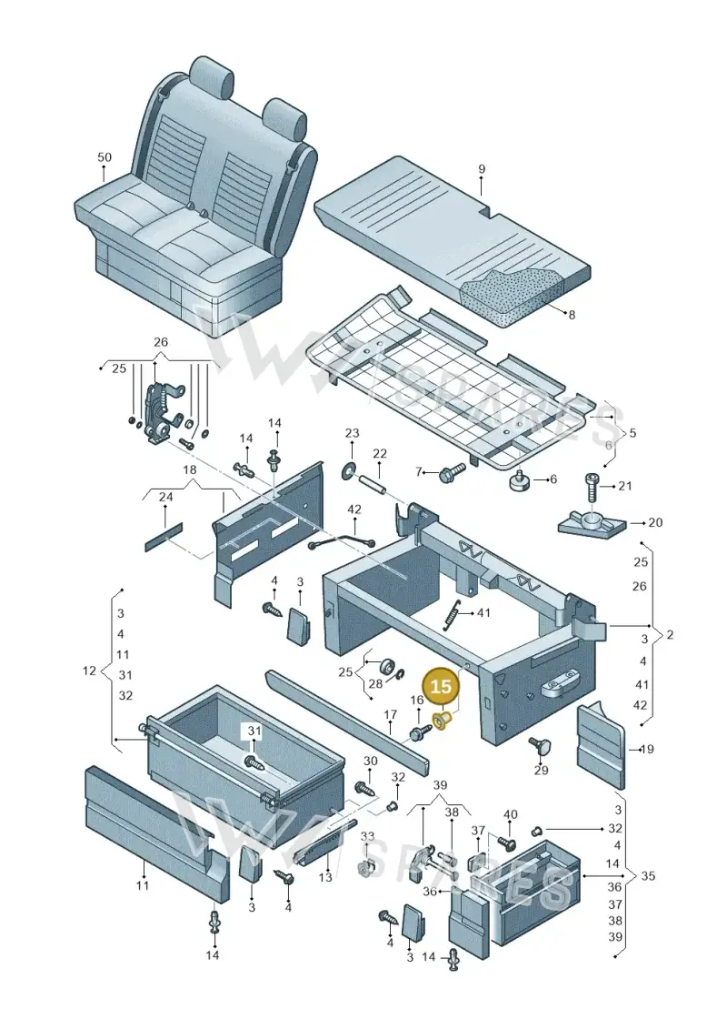 3B0867334 — Volkswagen Caravelle (2019-2024) diagram 452067300, position 15