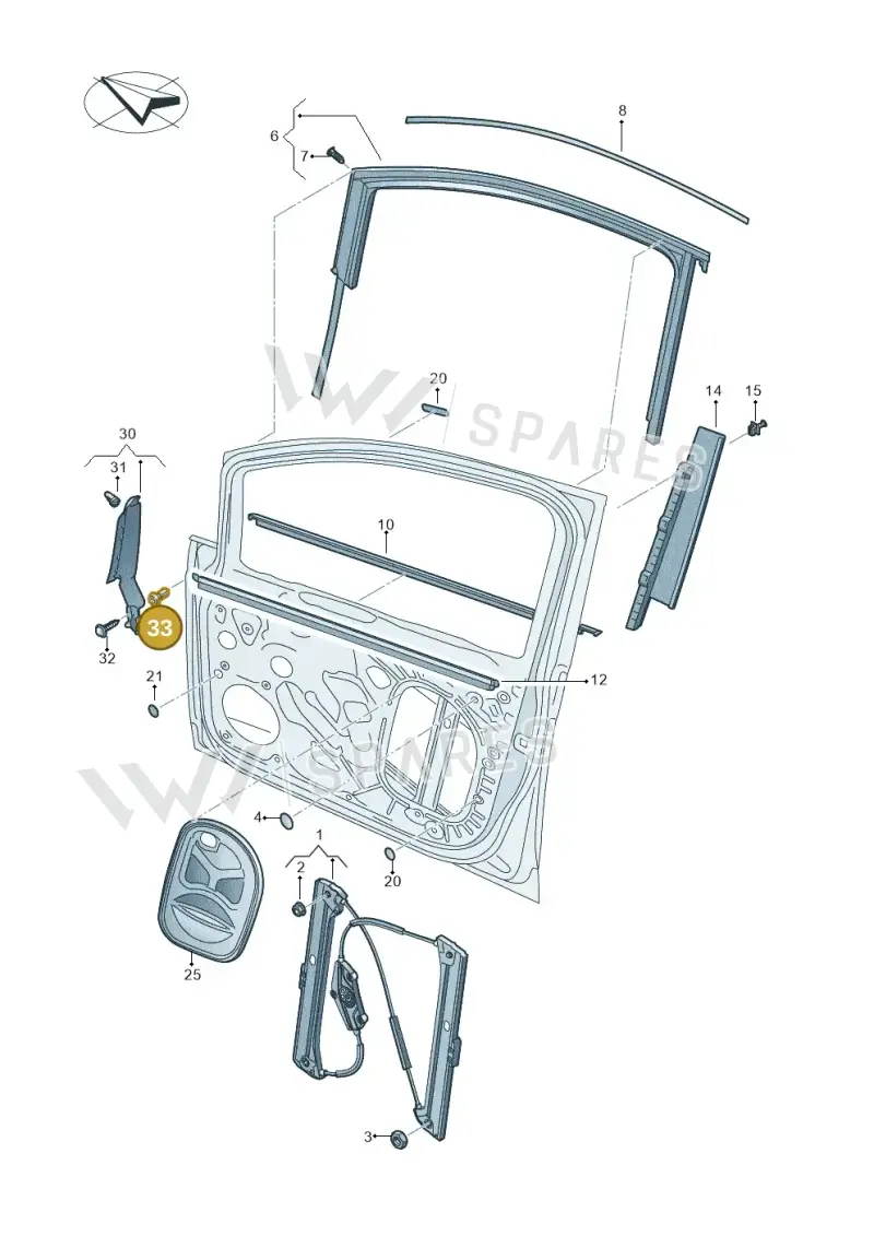 3B0867334 — Volkswagen Touran 2,0 BlueMotion (2015-2024) diagram 869837600, position 33