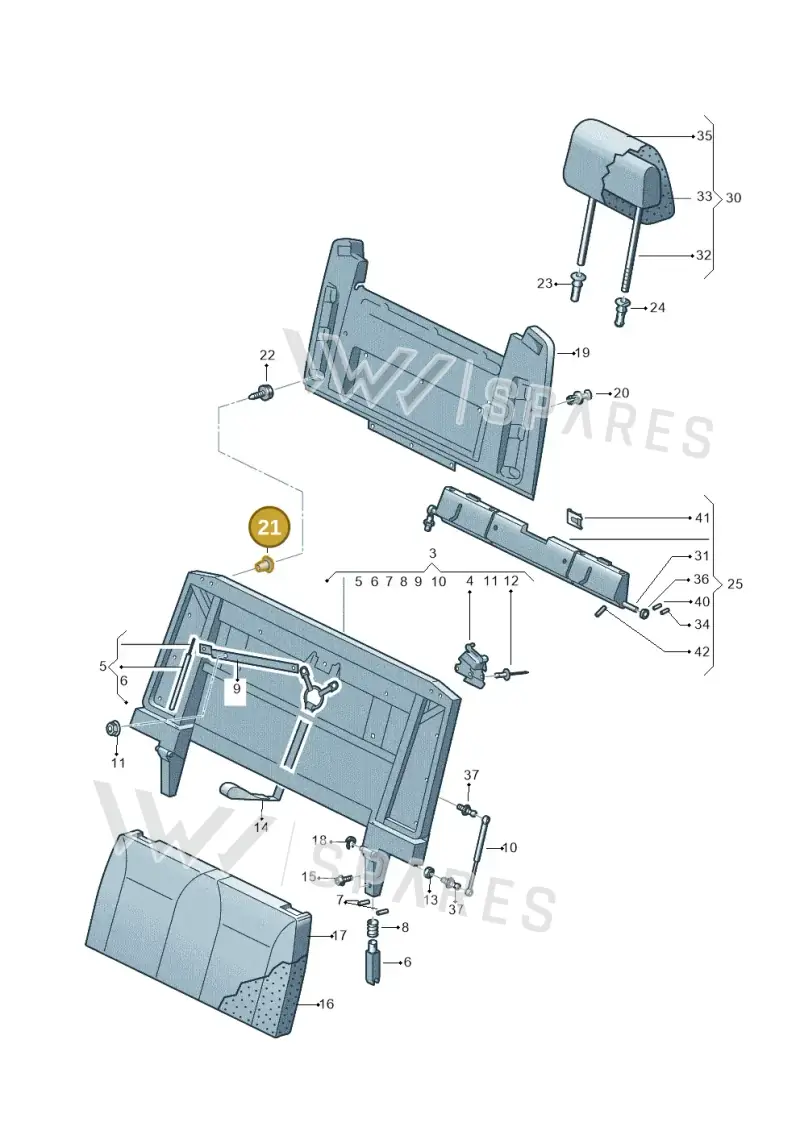 3B0867334 — Volkswagen Caravelle (2019-2024) diagram 871067360, position 21