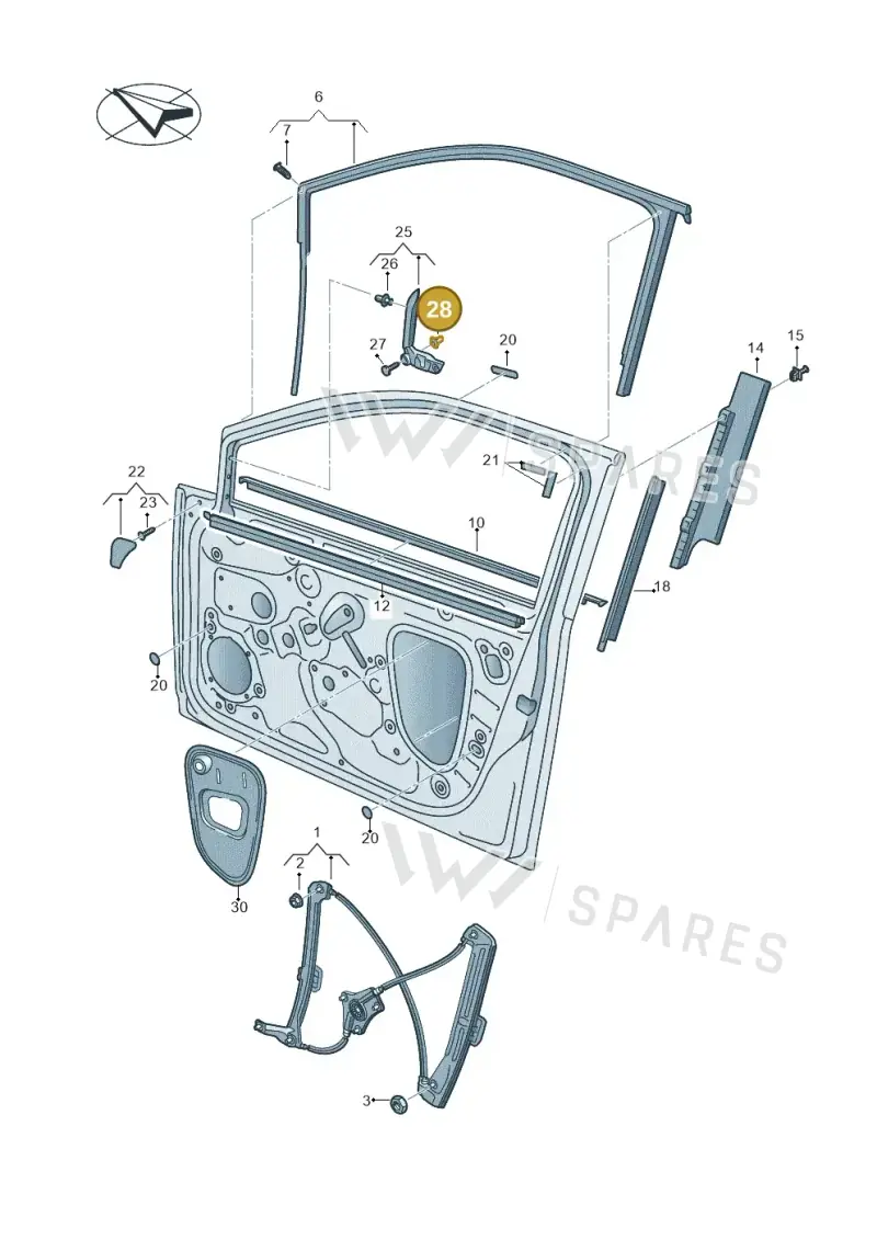 3B0867334B — Volkswagen Golf 2.0 (2016-2020) diagram 746837600, position 28