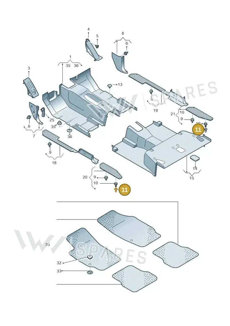 3B0867334B — Volkswagen Amarok twin cab (2022-) diagram 894863000, position 11