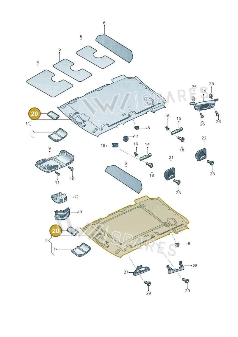 3B0867600 — Skoda Yeti (2013-2017) diagram 666867550, position 20