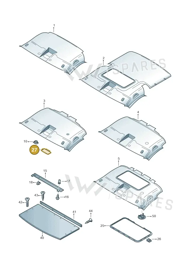 3B0868829 — Volkswagen Caravelle (2015-2019) diagram 410867550, position 27