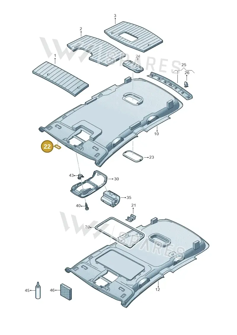 3B0868829 — Volkswagen Golf (2011-2013) diagram 420867550, position 22