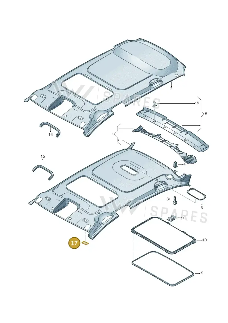 3B0868829 — Volkswagen Passat estate (2008-2011) diagram 460867550, position 17
