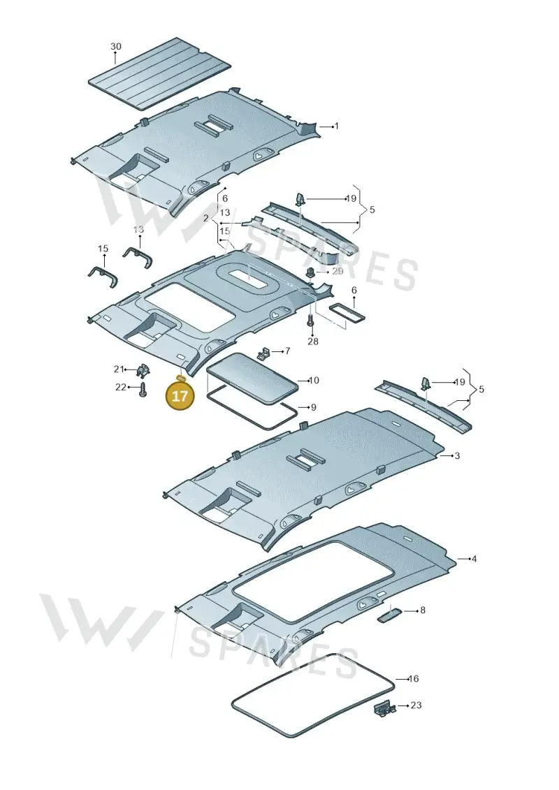 3B0868829 — Volkswagen Passat saloon (2010-2015) diagram 702867550, position 17