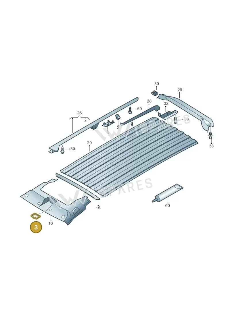 3B0868829 — Volkswagen Caravelle (2019-2024) diagram 871867055, position 3