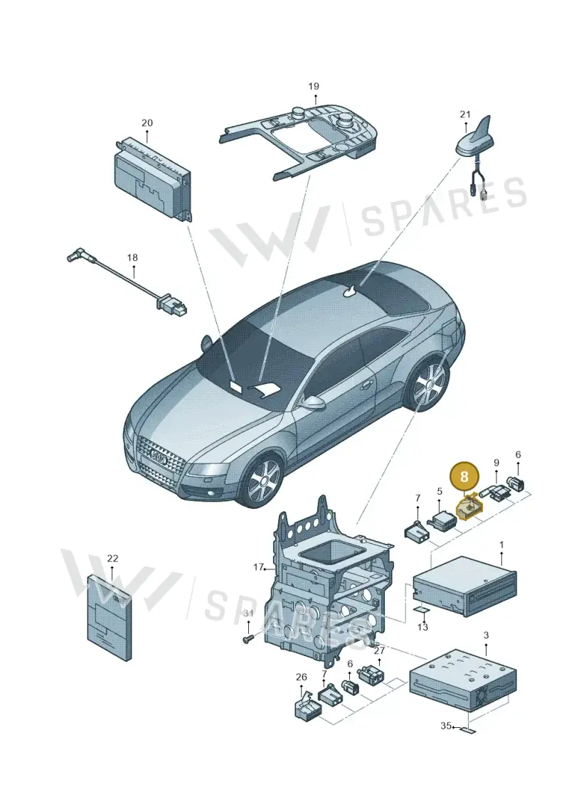 3B0919754 — Audi A6 2.7 TDI (2008-2011) diagram 620035000, position 8