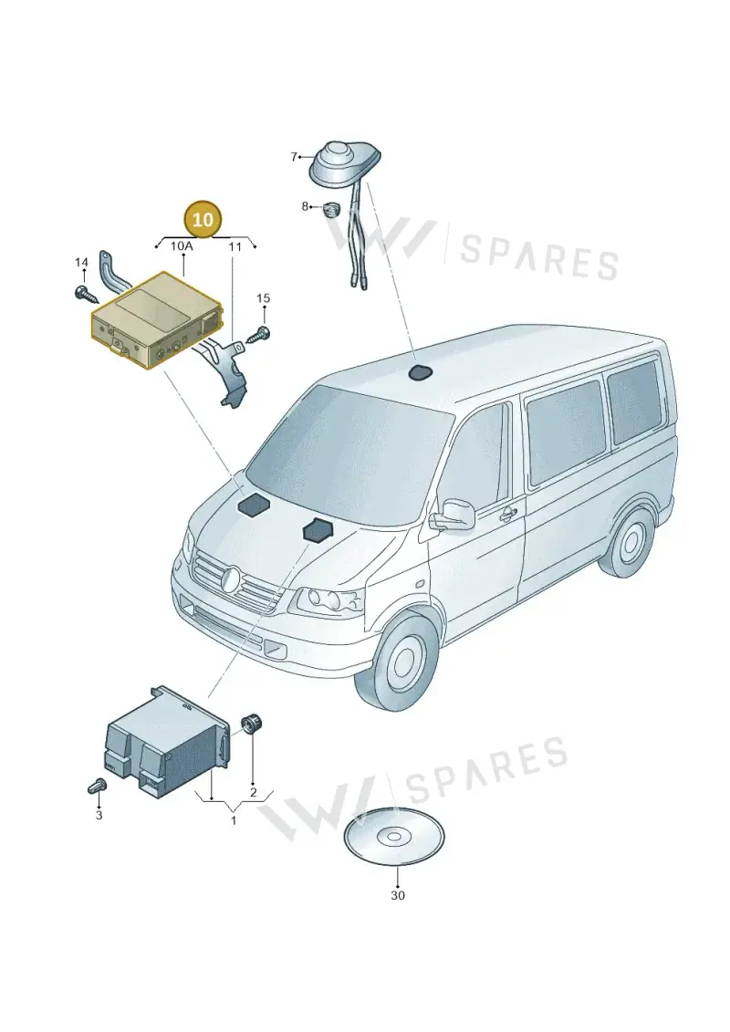 3B0919894AX — Volkswagen Transp. caravelle (2008-2009) diagram 410035000, position 10