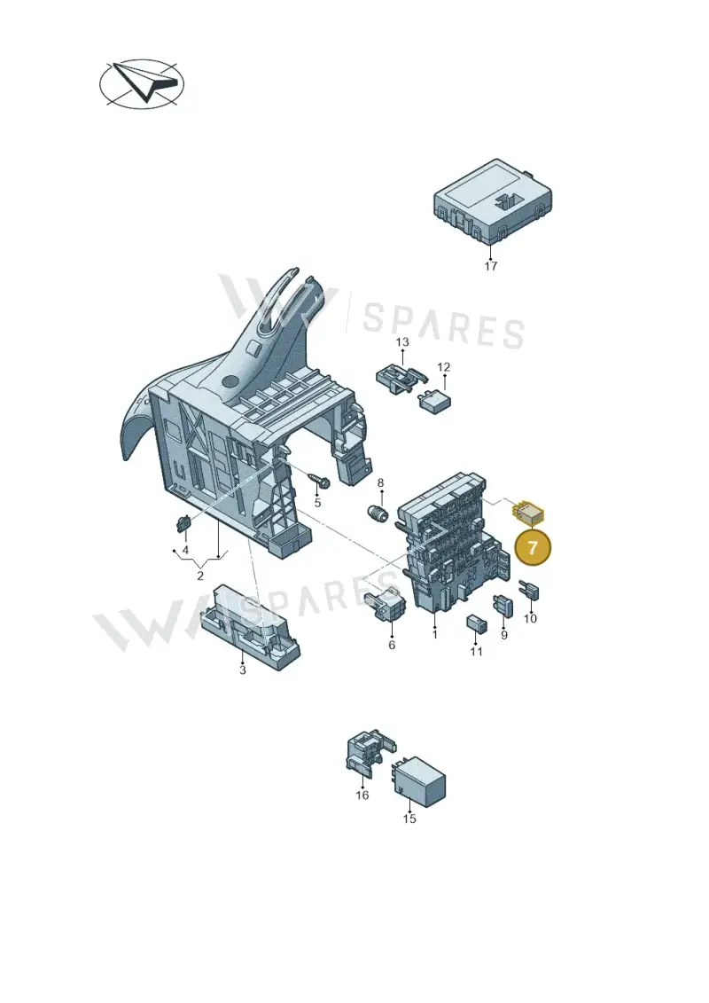 3B0951253 — Volkswagen Golf 2.0 (2016-2020) diagram 884937000, position 7