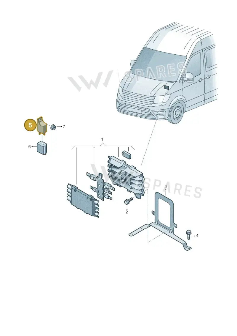 3B0951253 — Volkswagen E-Crafter 35 (2018-2024) diagram 599937020, position 5