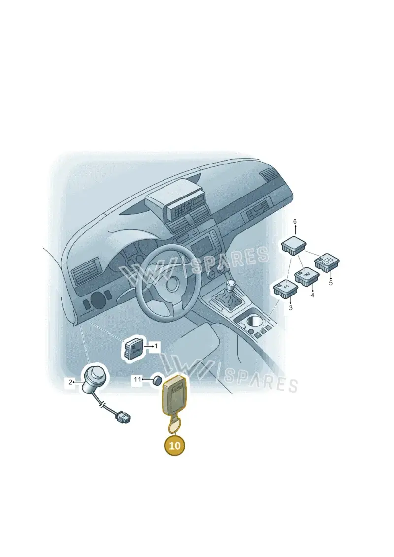 3B0953252D — Volkswagen Passat saloon (2010-2015) diagram 627941510, position 10