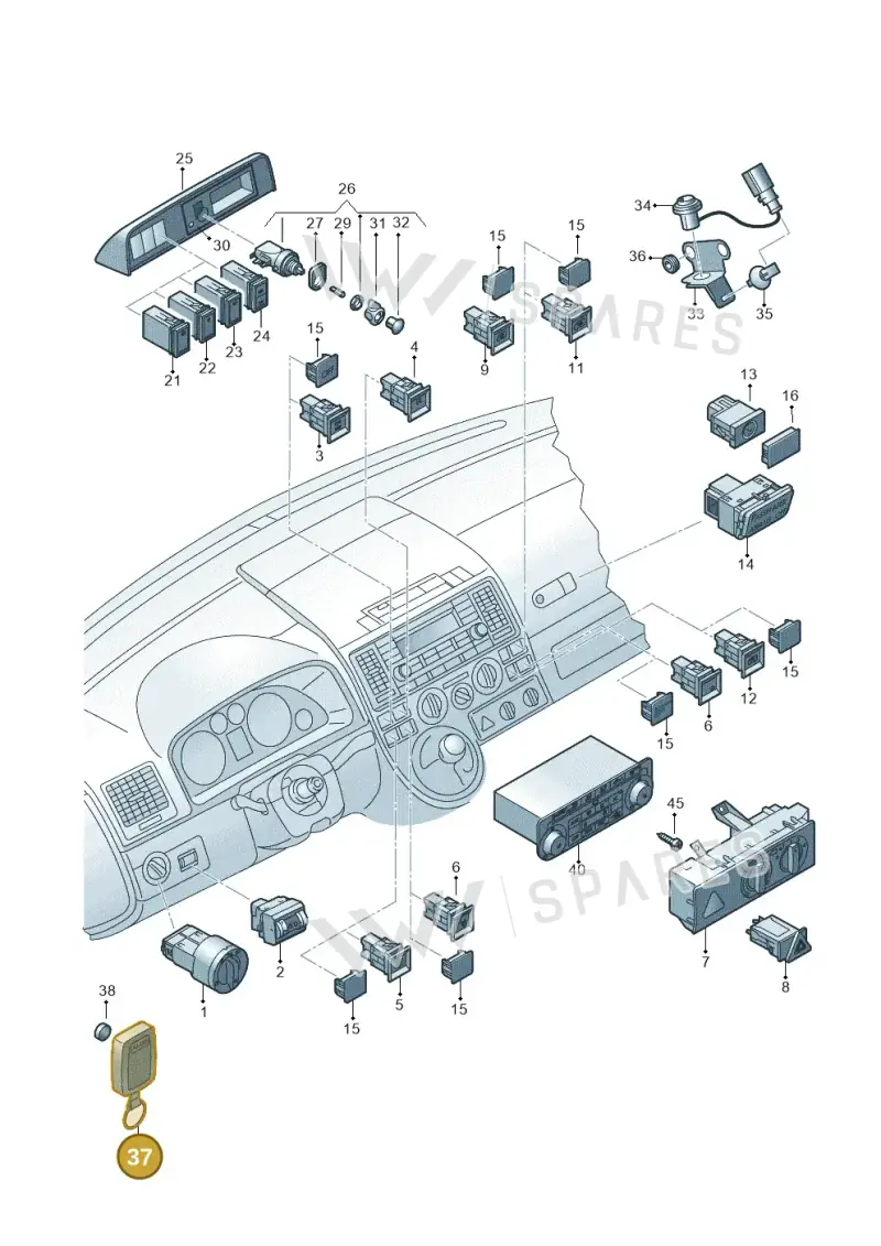 3B0953252D — Volkswagen Transp. caravelle (2011-2015) diagram 679941520, position 37