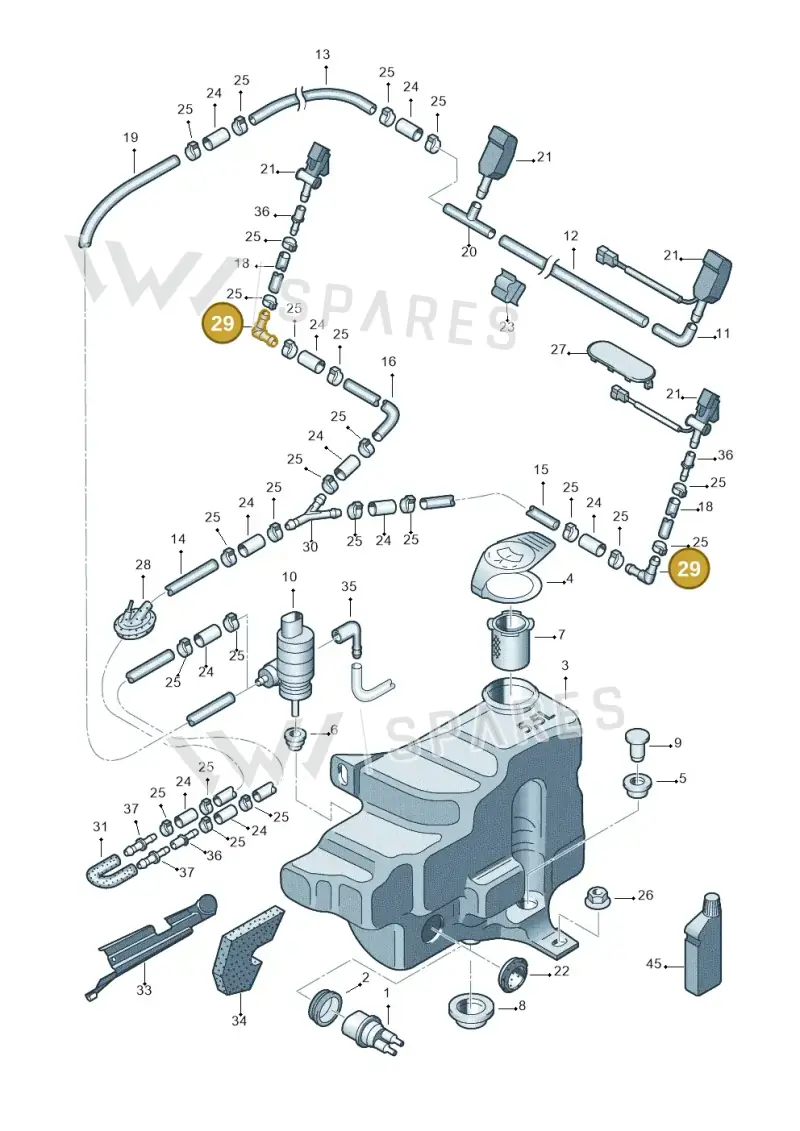 3B0955665 — Volkswagen New Beetle Cabrio. (2003-2005) diagram 194955100, position 29