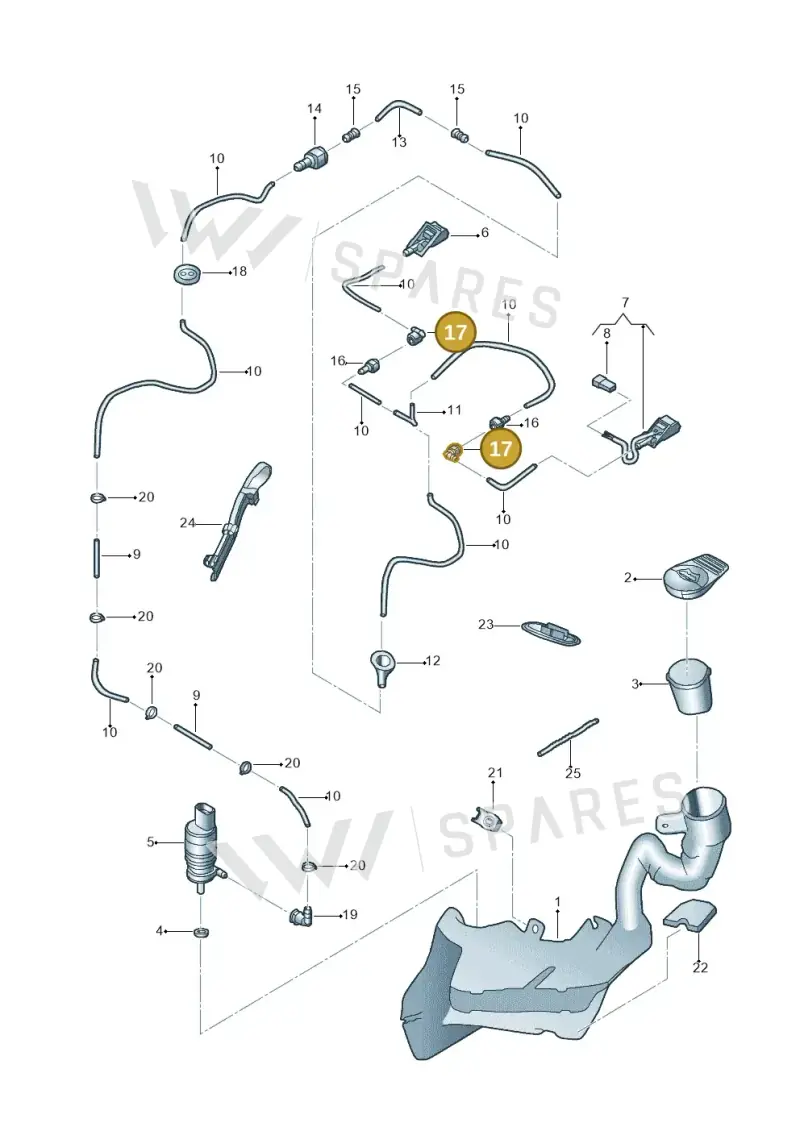 3B0955665 — Volkswagen New Beetle             06> (2005-) diagram 470955100, position 17