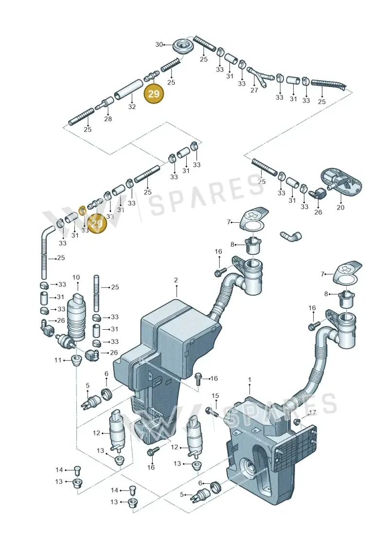 3B0955665 — Volkswagen Golf Cabriolet (2011-2016) diagram 409955100, position 29