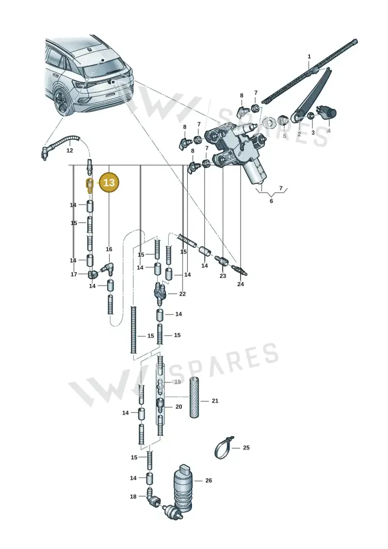 3B0955875 — Volkswagen ID.4 Pro (2020-2023) diagram 11a955020, position 13