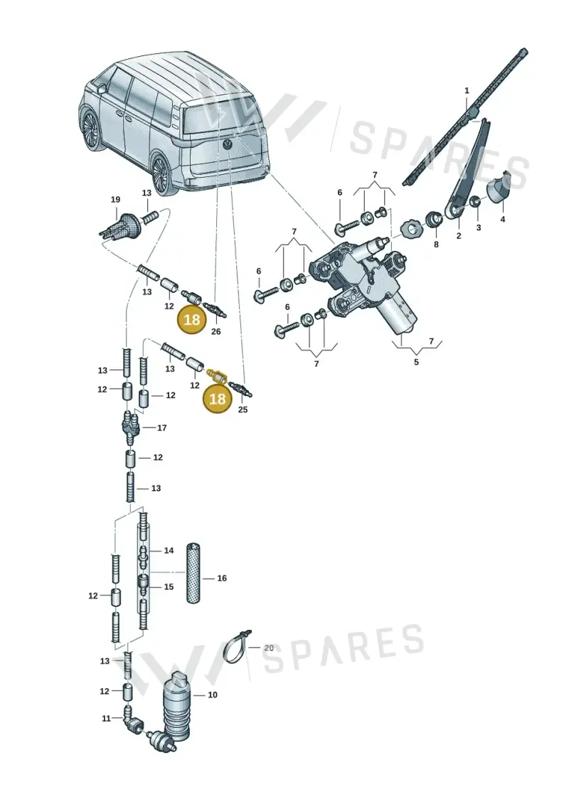 3B0955875 — Volkswagen ID.Buzz (2022-) diagram 15a955340, position 18